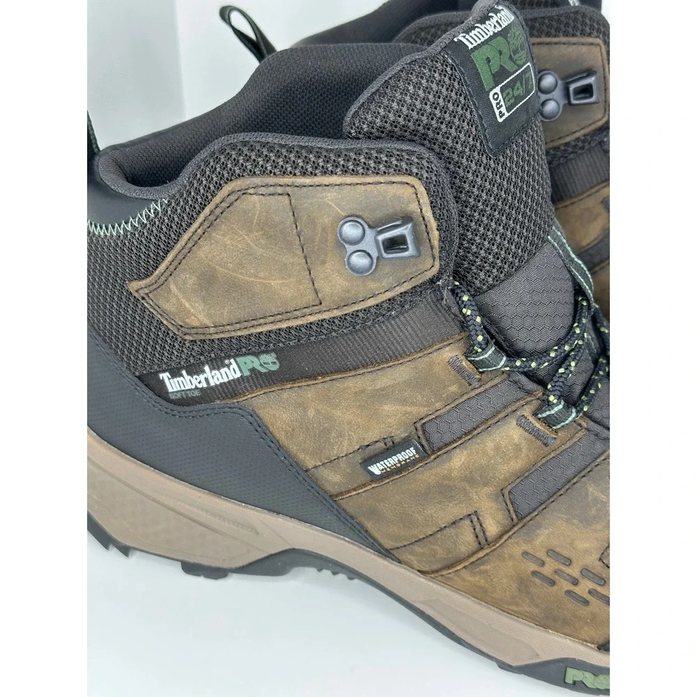 Timberland PRO Mens Work Boots 11 Brown Good Soft Toe Waterproof Rugged Outdoor